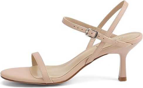 Women's Heels Round Open Toe Strappy Sandals Adjustable Ankle Strap Dress Shoes Kitten Heels for Party Wedding in Kuwait
