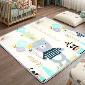 Foldable Baby Play Mat, 47" x 47" Baby Playmat for Playpen, 0.4 inch Thick Waterproof Anti-Slip Reversible Foam Play Mat for Infant Crawling Baby for 50x50 Playpen