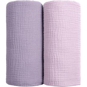 lulumoon Muslin Swaddle Blanket Baby Receiving Blankets Neutral, 2 Pack, Sage in Kuwait