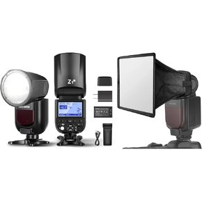 NEEWER Z1-C TTL Round Head Flash Speedlite for Canon DSLR Cameras, 76Ws 2.4G 1/8000s HSS Speedlight, 10 Levels LED Modeling Lamp, 480 Full Power Shots, Recycle in 1.5s Flash, Flash Diffuser Included
