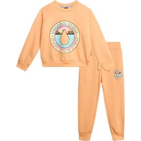Volcom Toddler Girls' Sweatsuit Set - 2 Piece French Terry Pullover Crewneck Sweatshirt and Jogger Pants for Girls (2T-6X)