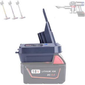 Adapter for V7 V8 Battery, Converter for Milwaukee M18 18V Battery to Replacement for Dyson V7 V8 SV10 SV11 Battery V7 V8 Absolute/Motohead/Animal Vacuum Cleaners(only Adapter)