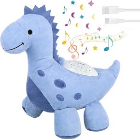 Baby Sleep Soother Pillow Pets Dream Lites Projector Plush Toys for Boys Girls Baby Sound Machine Stuffed Animal Machine Pillow Ceiling Toys for Toddler USB