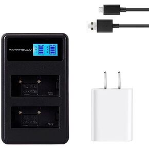 NP-W126 NP-W126S Battery Charger USB Dual Slot for Fujifilm XT3 X100VI X100V X100F X-T50 XT50 X-T30II X-T30 X-T20 X-T10 X-T3 X-T2 X-S10 X-E4 X-E3 X-E2 X-E2S X-A7 X-T200 X-T100 X-H1 XPRO3 XA7 XM5