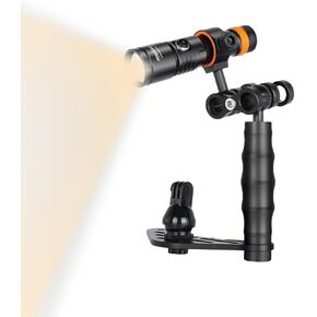 ORCATORCH D530V 5500K Warm White Video Light 1000 Lumen 120 Degrees Photography Light with Ball Joint & ORCATORCH H02 Underwater Camera Tray Kit