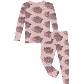 KicKee Pants Baby Girls' Print Long Sleeve Pajama Set (Big Kids)
