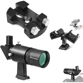 Astromania Dual Finder Mounting Bracket - Bundle with - Finder Shoe Base&9x50 Angled Finder