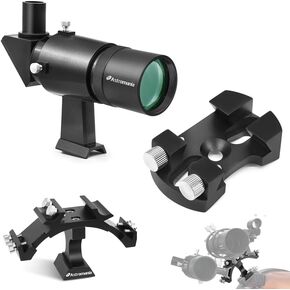 Astromania Tri-Finder Finderscope Mount - Bundle with - Universal Finder Base&9x50 Angled Finder