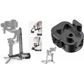 NEEWER RS4 Gimbal Shoulder Strap and Battery Handle Base Kit, Weight Reducing Soft Padding Adjustable Strap with Baseplate Compatible with DJI RS4 RS4 Pro RS3 RS3 Pro RS2 Sling Handle, GA016