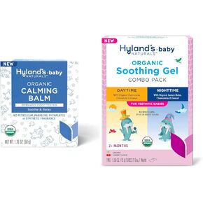 Bundle of Hyland's Baby Organic Calming Balm and Organic Daytime and Nighttime Oral Soothing Gel Combo Pack