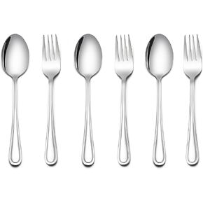 LIANYU 6-Piece Kids Forks and Spoons Silverware Set, Rainbow Children Toddler Utensils Set, Stainless Steel Child Flatware Cutlery for Home Preschools, Dishwasher Safe