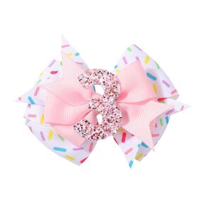 YHXX YLEN 1 PACK Birthday Hair Bow Hair Clips for Girls, Baby Girl Hair Accessories Bow Birthday Decorations, Pink Baby Girls Ice Cream Hair Bows Hair Clips for 6th Birthday