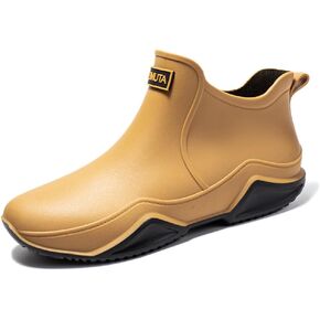 Rojeam Womens Mens Rain Boots Waterproof Rubber Chelsea Shoes Outdoor Walking Water Shoes Ankle Boots