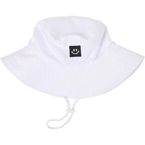 Baby Adjustable Sun Hat,Newborn Toddler Kids Foldable Beach Hat UPF 50+ Sun Protection Bucket Hat for Boys Girls