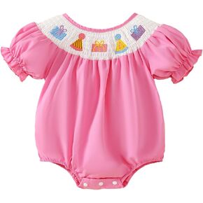 Baby Girl First/Half Birthday Outfit Cute Embroidery 1/2 Birthday Romper 1st Birthday Bodysuit