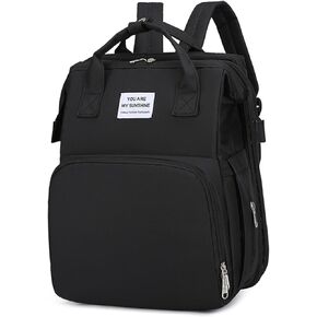Diaper Bag Backpack, Multifunctional Large Travel Pack, Stylish Durable Baby Diaper Backpack for Boys & Girls (Black)