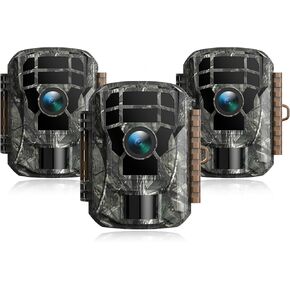 VOOPEAK Trail Camera 3 Pack, 36MP 2K Game Camera Motion Activated with 120° Wide-Angle Lens, Low-Glow Night Vision, Waterproof IP66 & 2.0" LCD Display for Hunting and Wildlife Monitoring