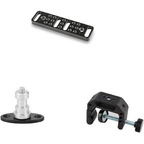 CAMVATE Multi-Function Mounting Plate + 1/4"-20 Thread Screw Connector + Universal C-Clamp