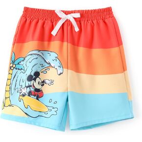 Disney Mickey and Friends Toddler UPF 50+ Swim Trunks with Compression Liner for Infant to Little boy