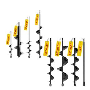 K-Brands 7-Pack 1.6" x 8.6" + 3" x 12" + 2" x 14.5"+ 2.6" x 16.5"+3 Pack with Extension Auger Drill Bit for Planting– Garden Spiral Hole and Bulb Planter Tool for Umbrella Holes - Compatible with 3/8