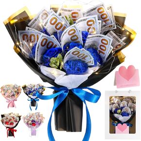 Money Flower Bouquet, Money Bouquet Kit for Cash Gift, Money Bouquet Flowers with Bag for Birthday, Anniversary, Thanksgiving Cash Rose Artificial Bouquet(Pink) in Kuwait