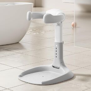 Adjustable Baby Shower Stand Bath Shower Standing Support Portable Bath Rack for Infants Toddlers 6-36 Months (Khaki)