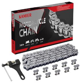 428 Drive Chain 102 Link Breaker Heavy Duty for 70cc 90cc 110cc 125cc TTR YZ80 YZ85 Apollo RFZ Suzuki Trailmaster Vitacci Tao Tao Coolster MotoTec Pit Dirt Bike 4 Wheeler ATV Quad Go Kart Parts