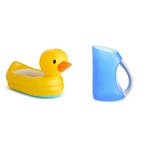 Munchkin® Duck™ Inflatable Baby Bathtub with White Hot® Heat Alert & Rinse™ Shampoo Bath Rinser, Blue