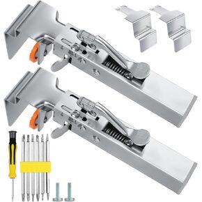 2 Pack Adjustable Drawer Fixing Clamps, Quick-Install Drawer Front Installation Clamps, Cabinet Installation Tools, Adjustable Width 21mm-50mm for Cabinet Installation Tools
