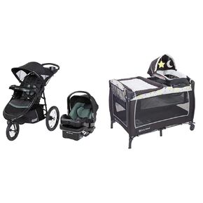 Baby Trend Expedition DLX Travel System, Dash Sage & Lil' Snooze Deluxe II Nursery Center, Twinkle Twinkle Little Moon