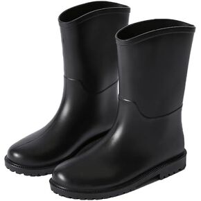 Harssidanzar Womens Mid Calf Rain Boots Waterproof PVC Rubber Rain Boot for Outdoor Gardening Work Walking HL218US
