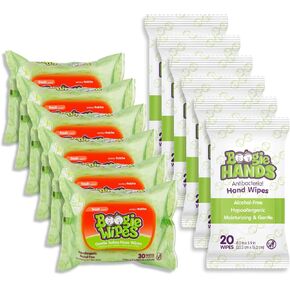 Boogie Best of Wipes Bundle, Buy More Save More, Pack of 6 Wipes Fresh Scent and Hands Sanitizing Wipes Bundle