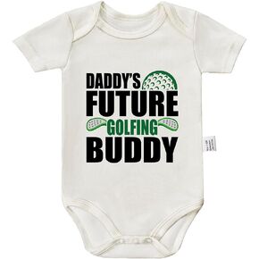 Daddy's Future Golfing Buddy Bodysuit, Baby Boy Outfit, Boys Girls Short Sleeve Jumpsuit Outfits 0-24 Month