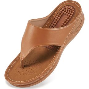 Alicegana Womens Sandals Wedge Shoes: Comfortable Dressy Summer Flip Flops Casual Walking Beach Slides