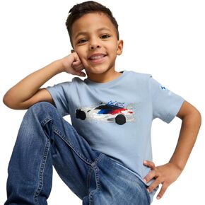 PUMA Kid's BMW M Motorsport Graphic T-Shirt, Blue Wash SS25, 6