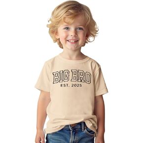 SOFEON Big Brother Shirt Toddler Boy Promoted to Big Bro Embroidered T-Shirt Summer Short Sleeve Announcement Tees Tops