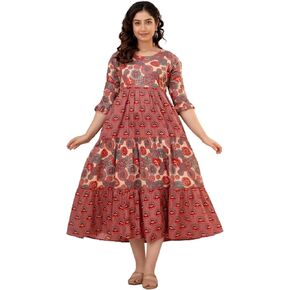 Women's Maternity Kurti for Women with Breastfeeding Dress with Floral Maxi Maternity Dress