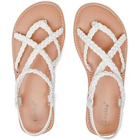Luoika Women's Wide Width Flat Sandals, Flip Flop Casual Strapy Sandals Slip on Summer Beach Shoes for Women. in Kuwait
