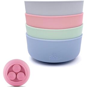 Elk and Friends Kids Porcelain Bowl Silicone Suction Sleeves | Microwave & Dishwasher Safe
