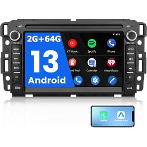 Android 13 [2G+64G] Car Radio for GMC Sierra Yukon Chevrolet Buick Chevy Silverado,7 Inch Touch Screen Stereo with GPS WiFi SWC Wireless Apple CarPlay Android Auto