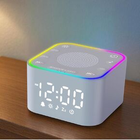 White Noise Sound Machine: with Alarm Clock and Night Light, 30 Soothing Sounds, Adjustable Volume, Sleep Timer, Ideal for Adults, Kids and Baby - Easy to Sleep, Relax, Focus, White