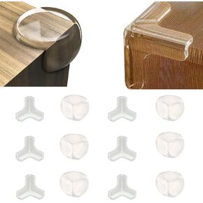 Corner Protector Baby- 12 Corner Protector Guards Baby Proofing Silicon Table Corner Protectors for Baby Table Corner Covers Baby Safety Baby Proof Corners and Edges with Safety Bumpers (6T+6R)