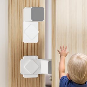 Door Stopper (2 Pack), Baby Proofing, Door Pinch Guard Baby Door Stopper, Prevents Finger Pinch Injuries, Slamming Doors, Child or Pet from Getting Locked in Room, No Tools Required - White