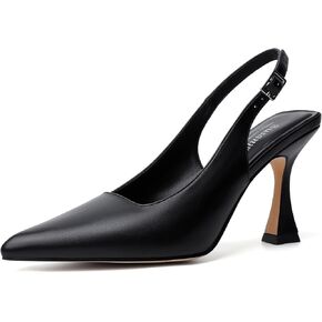 Susanny Slingback Kitten Heels Elegant Dressy Pumps for Women Closed Pointy Toe Sexy Chunky High Heels Wedding Bride Prom Party Dress Shoes