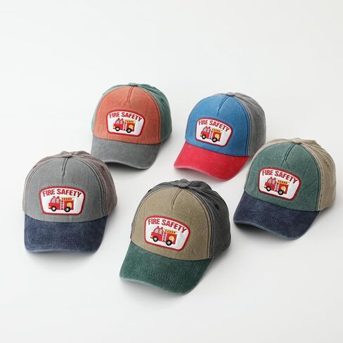 Kids Embroidered Baseball Hats Adjustable Cotton Washed Vintage Cowboy Hat for Boys Girls Age 3-8 in Saudi Arabia