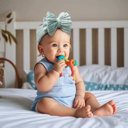 Baby Nylon Beachbelds Hair Hair Bow Proy Hairbands Association for Baby Girls Newborn Infant Kids (Blue) in Kuwait