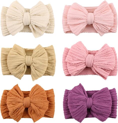 Baby Nylon Beachbelds Hair Hair Bow Proy Hairbands Association for Baby Girls Newborn Infant Kids (Blue) in Kuwait