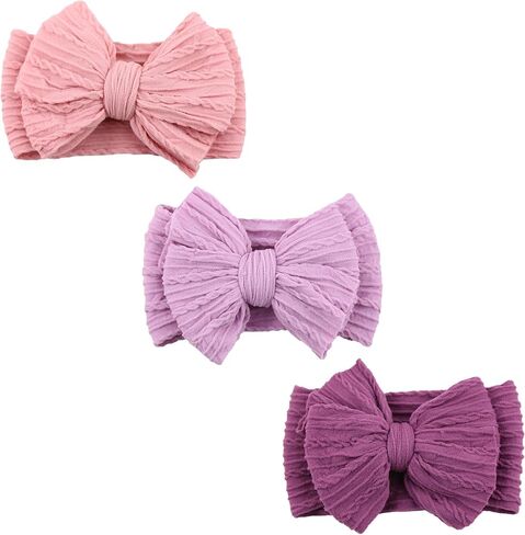 Baby Nylon Beachbelds Hair Hair Bow Proy Hairbands Association for Baby Girls Newborn Infant Kids (Blue) in Kuwait