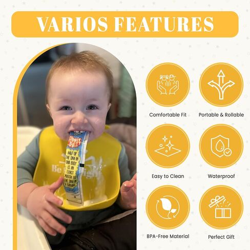 PARKER & ELOWYN Silicone bibs | Pack of 2 Silicone Bibs for Baby Boy or Girl | 100% Silicone Bibs for Babies 6-72 months in Saudi Arabia