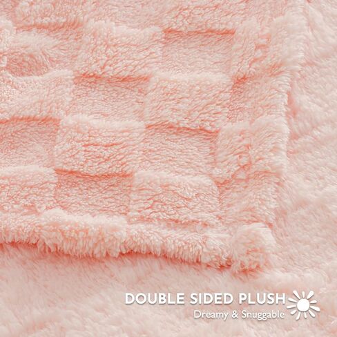 EVERGRACE Soft Plush Baby Blanket for Boys Girls with Print Animal Pattern, Fleece Fuzzy Toddler Nursery Blanket Lightweight Warm Cozy Throw Blanket for Baby Crib, Bed, Bunny, Crystal Pink, 30"x40" in Kuwait